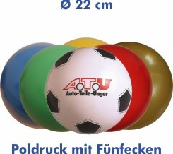 Vinyl-Werbeball Ø 22cm · Poldruck mit Fünfecken