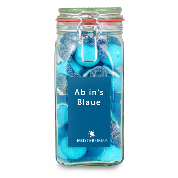 Bügelglas L blau